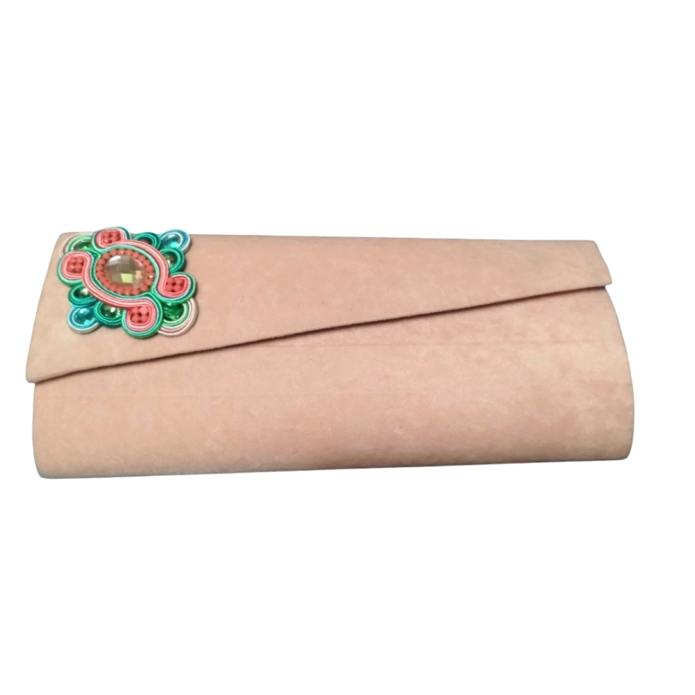 Elegant Pink Clutch with Embellishment